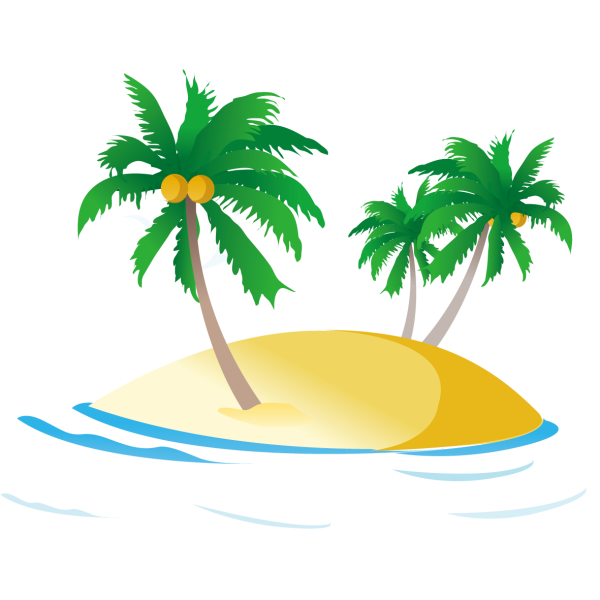 Остров на белом фоне