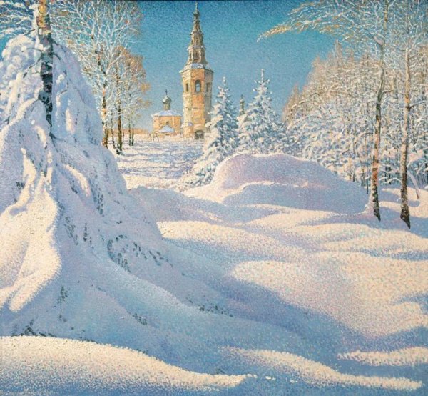 Заснеженные пейзажи художника Владимира Крылова (Krylov Vladimir)