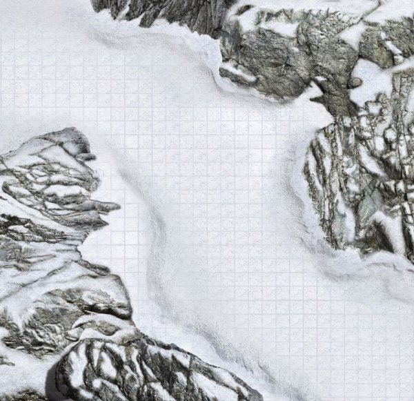 Ролл 20 ДНД Battle Map горы зимние