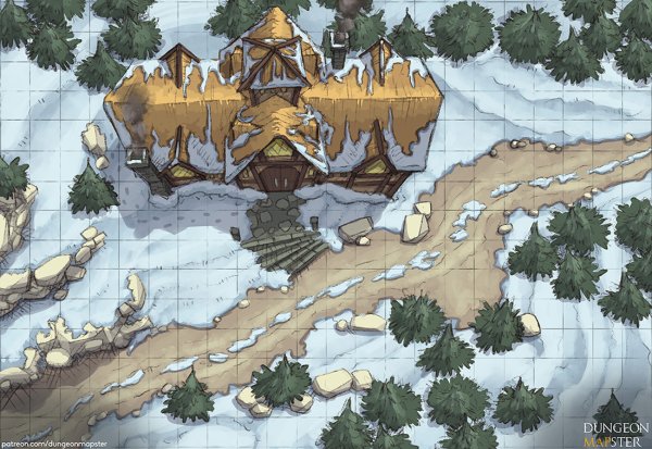 Зимний лес ДНД карта