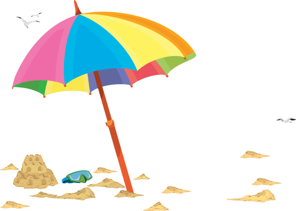 Пляжный зонт на прозрачном фоне