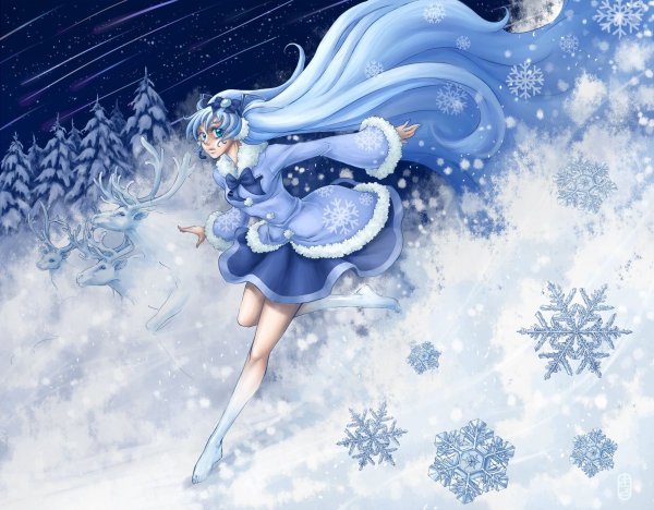 Снегурочка в стиле аниме