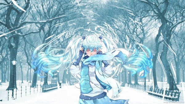 Зима в стиле аниме