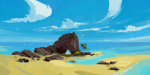 Арты пейзажи пляж