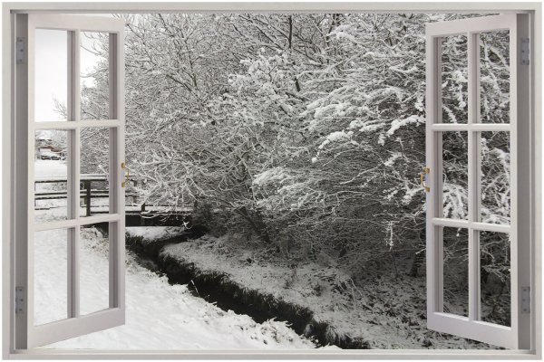 Снег за окном