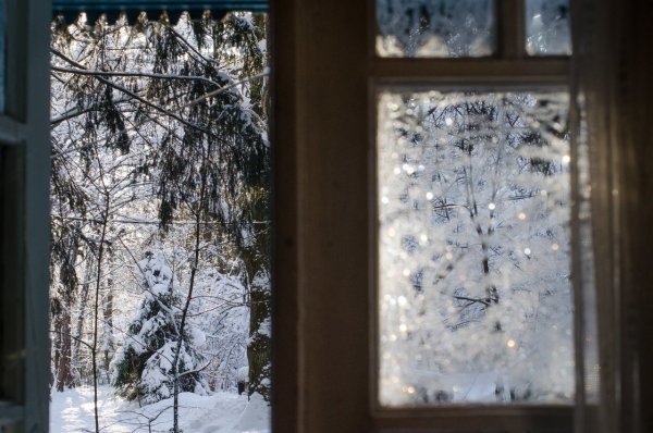 Окно зимой
