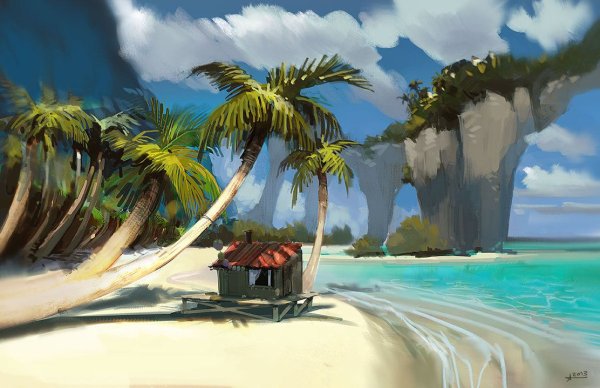 Тропический остров арт