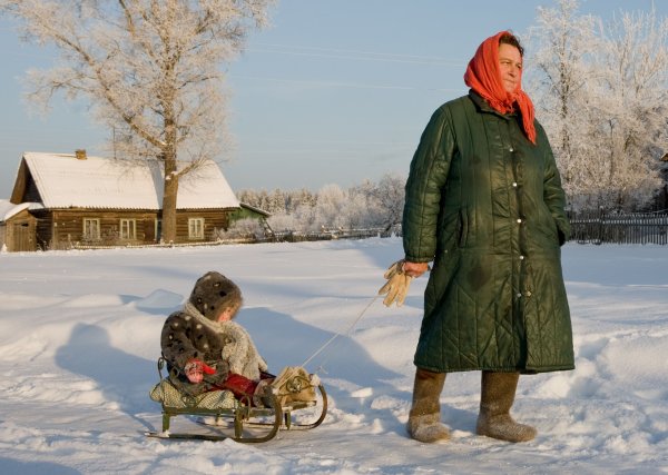 Зимняя одежда в деревне