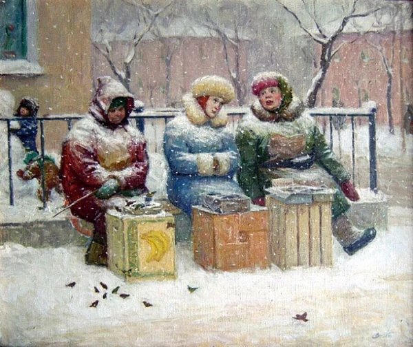 Художник: Виктор Лещёв «снежные бабы»