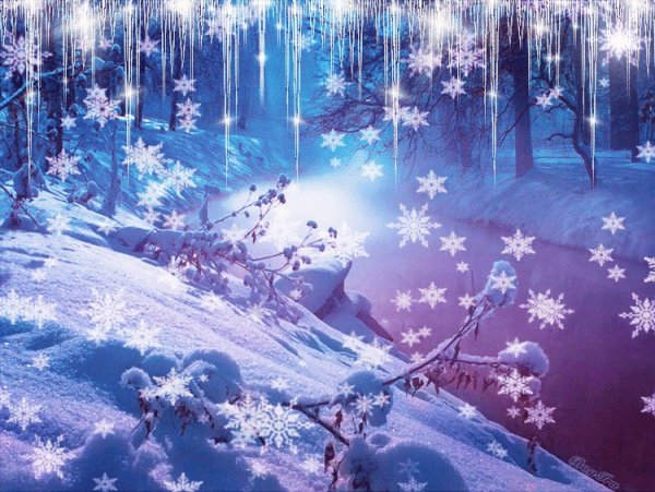 Снежная зима анимация