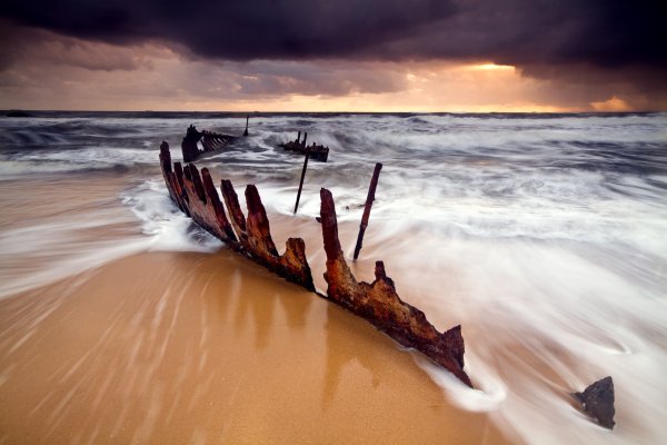 Остов деревянного корабля