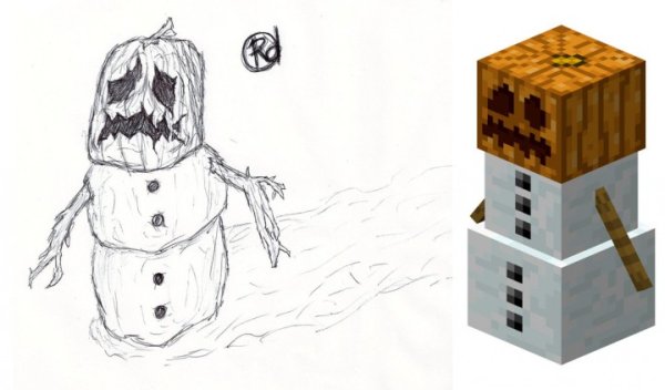 Мобы в МАЙНКРАФТЕ Снеговик