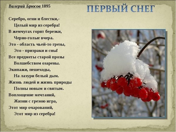 Стихи о первом снеге