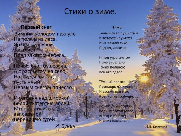 Стихи про зиму короткие