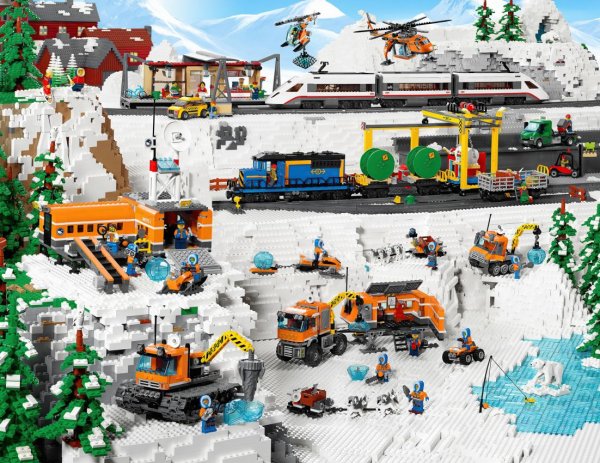 Лего Сити город зима