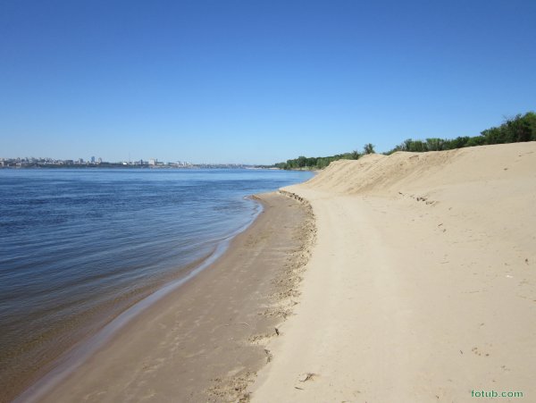 Песчаный берег Волги Балаково