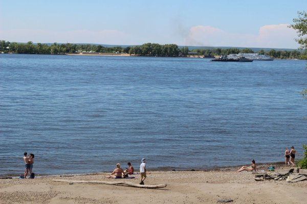 Волга река Самара пляж