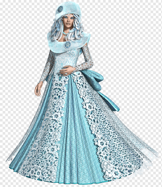 Женщина зима на прозрачном фоне