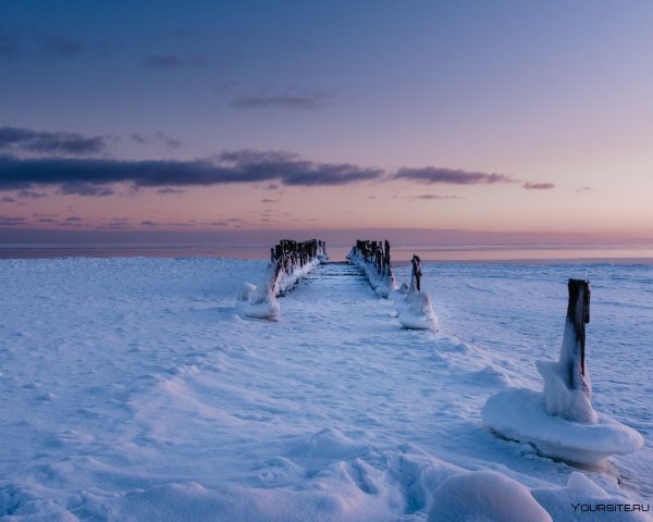 Сен Мон Мишель зима лёд