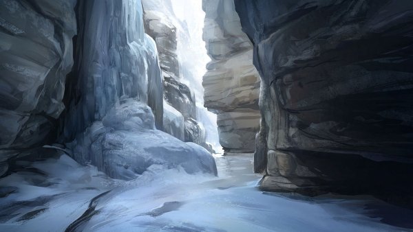 Скала с пещерой арт