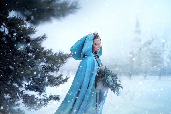 Девушка зимой Сказочная