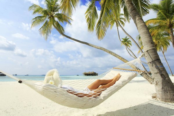 Девушка под пальмой