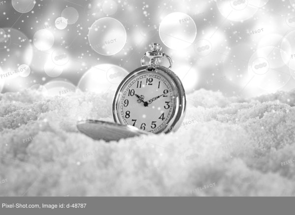 Зима часы снег