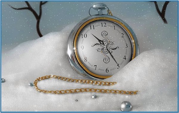 Красивые часы зима
