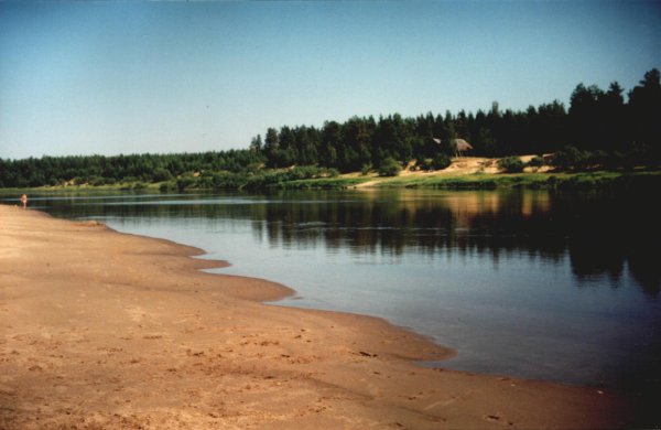 Песчаный берег реки