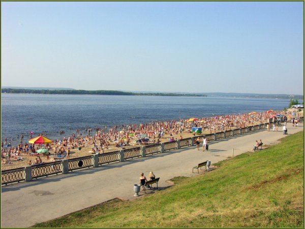Волга река Самара пляж
