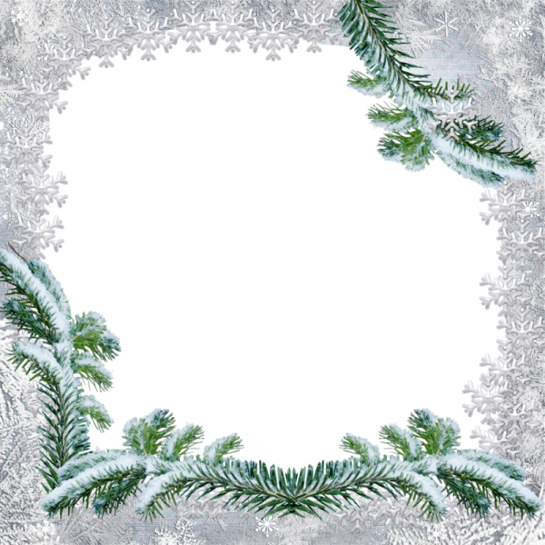 Зимние рамочки на прозрачном фоне