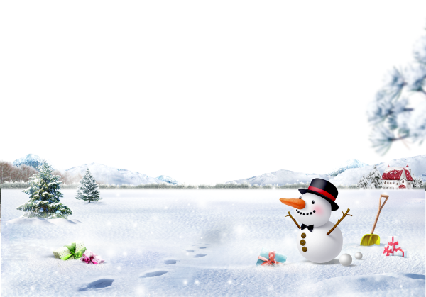 Зимняя рамка Снеговичок