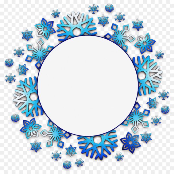 Зимняя круглая рамка