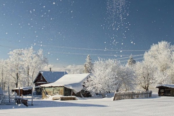 Русская деревня зимой
