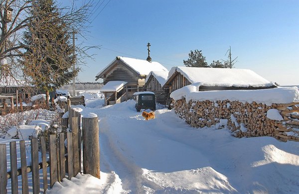Деревня зимой