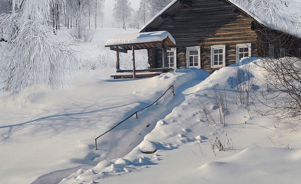 Деревня зимой