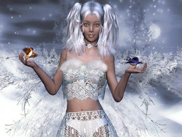 Снегурочка с белыми волосами