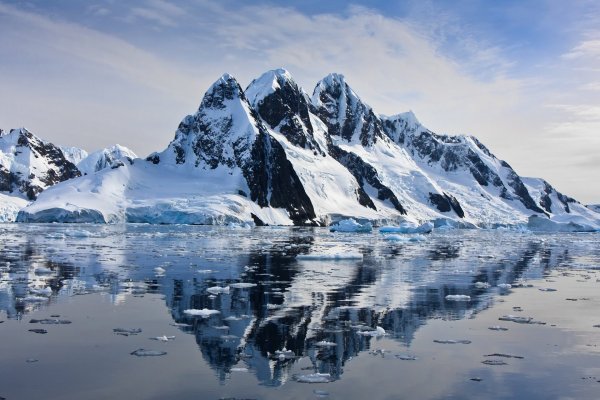 Горы снег вода