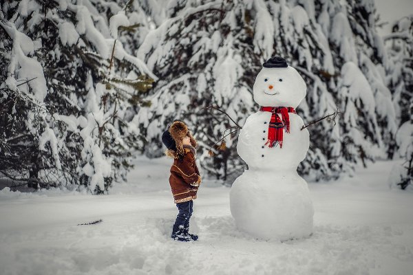 Красивые снежные Снеговики