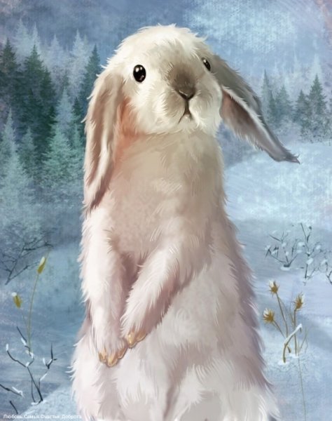 Зайка в снегу