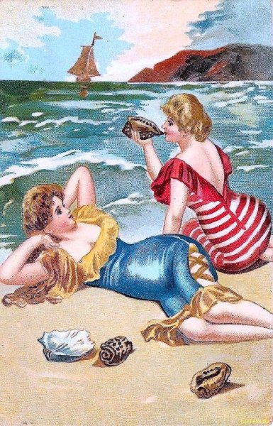 Старинные открытки море