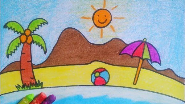Легкий рисунок на тему лето