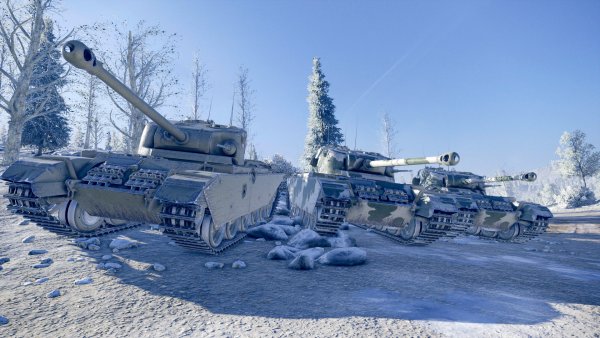 Танк на фоне зимы