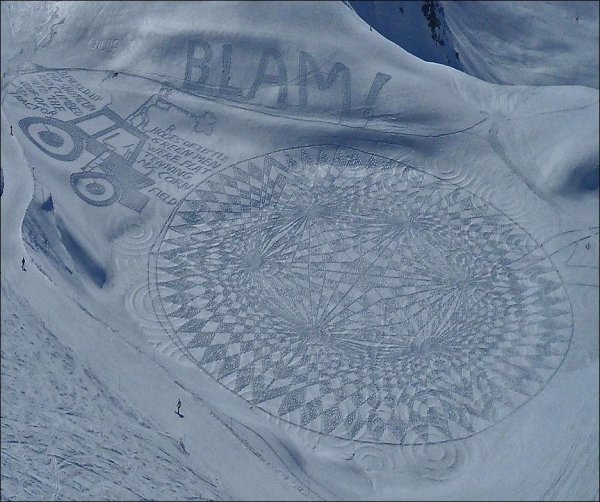 Саймон Бек рисунки на снегу