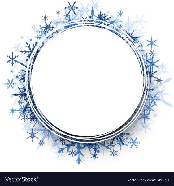 Овальная рамка из снежинок