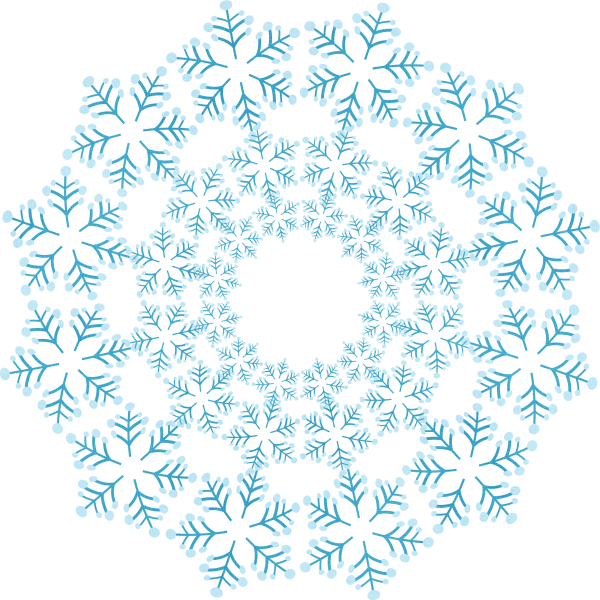 Круглая рамка из снежинок