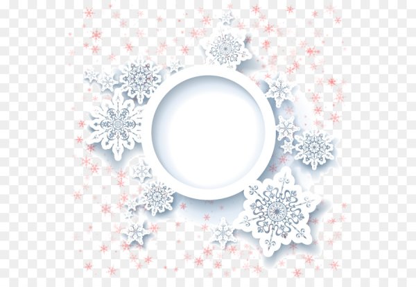 Круглая рамка из снежинок