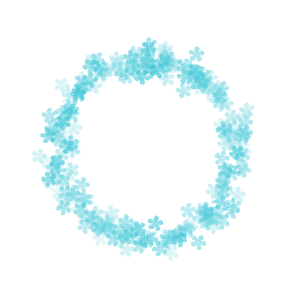 Круглая рамка из снежинок на прозрачном фоне