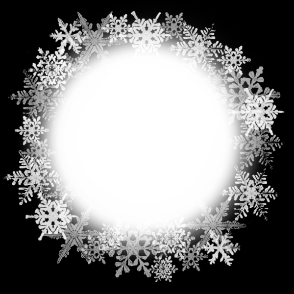 Зимняя круглая рамка
