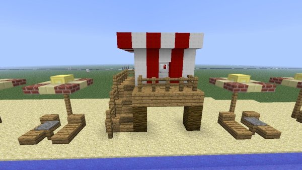 Пляж майнкрафт постройка